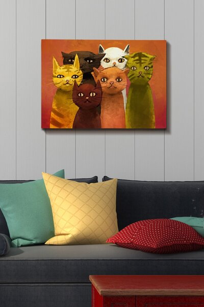 Wallity Obraz na plátně Cat family 50x70 cm