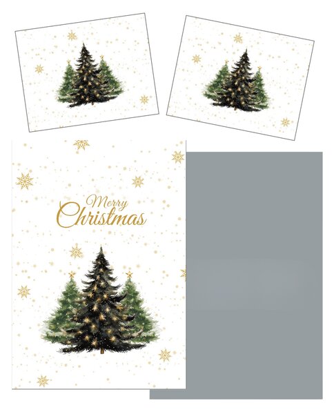 3D povlečení z mikrovlákna MERRY TREES bílé Rozměr povlečení: 2 ks 70 x 90 cm | 140 x 200 cm