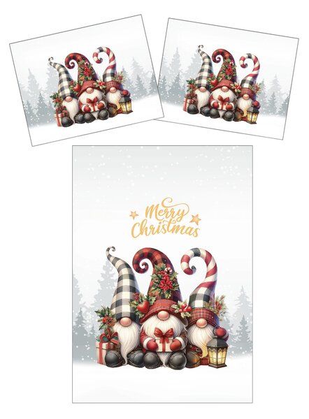 3D povlečení z mikrovlákna TRIO GNOMES barevné Rozměr povlečení: 2 ks 70 x 90 cm | 140 x 200 cm