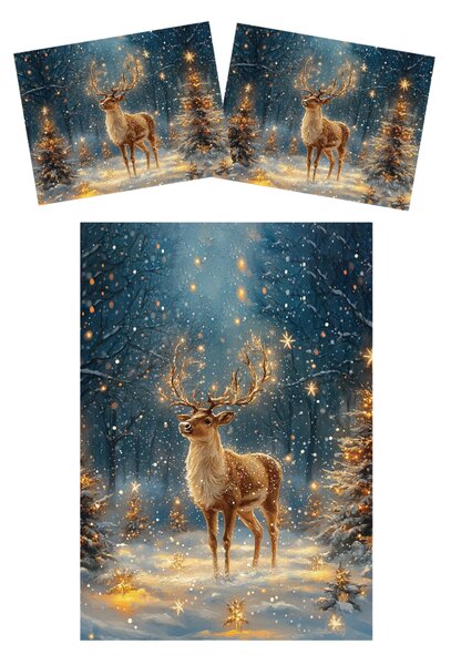 3D povlečení z mikrovlákna STARLIGHT DEER barevné Rozměr povlečení: 2 ks 70 x 90 cm | 140 x 200 cm