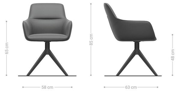 DELIFE Jídelní židle Pejo-Flex materiálová kombinace tmavě béžová široká křížová podnož nerezová ocel 360° otočný taštičkové pružiny