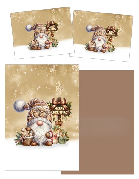 3D povlečení z mikrovlákna GINGER GNOME hnědé Rozměr povlečení: 2 ks 70 x 90 cm | 140 x 200 cm