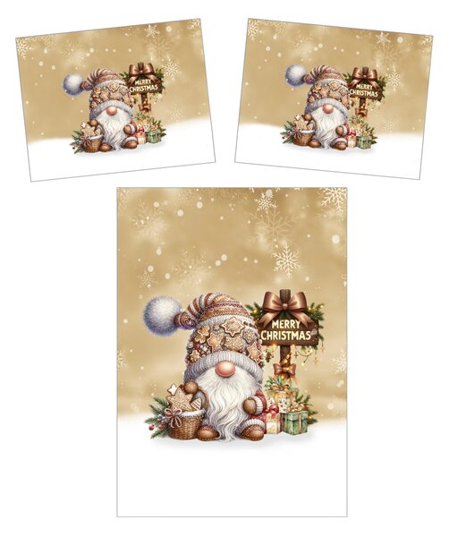 3D povlečení z mikrovlákna GINGER GNOME hnědé Rozměr povlečení: 2 ks 70 x 90 cm | 140 x 200 cm
