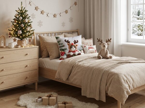 3D povlak na polštář z mikrovlákna RUDOLPH KITTEN 45x45 cm, barevný