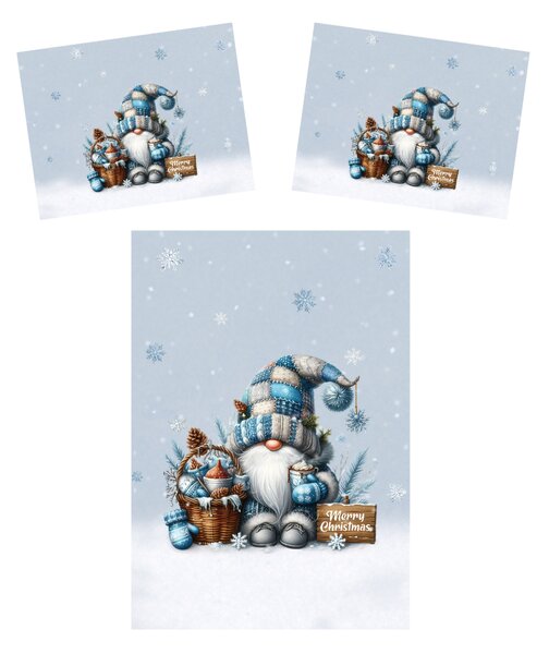 3D povlečení z mikrovlákna FROSTY GNOME barevné Rozměr povlečení: 2 ks 70 x 90 cm | 140 x 200 cm