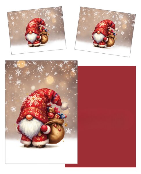 3D povlečení z mikrovlákna SANTA GNOME červené Rozměr povlečení: 2 ks 70 x 90 cm | 140 x 200 cm