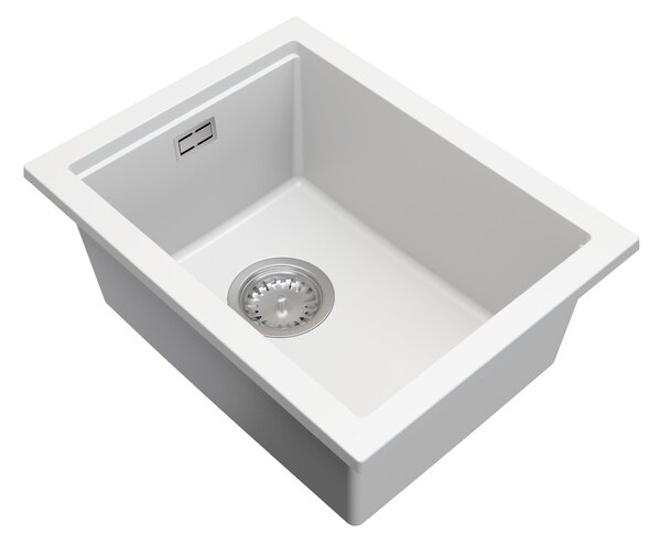 Gamma Decor 3850, 1-komorový granitový dřez 380x500x207 mm, bílá, GMA-ZLE000158