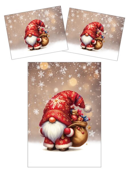 3D povlečení z mikrovlákna SANTA GNOME červené Rozměr povlečení: 2 ks 70 x 90 cm | 140 x 200 cm