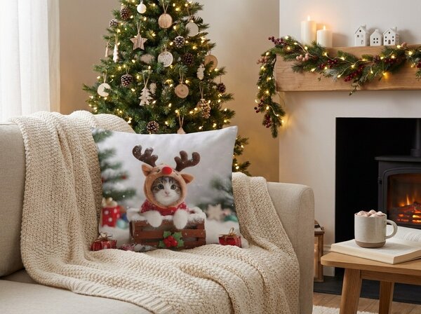 3D povlak na polštář z mikrovlákna RUDOLPH KITTEN 45x45 cm, barevný