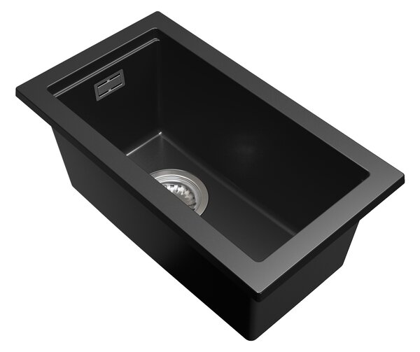 Gamma Decor 2850, 1-komorový granitový dřez 280x500x207 mm, černá, GMA-ZLE000154