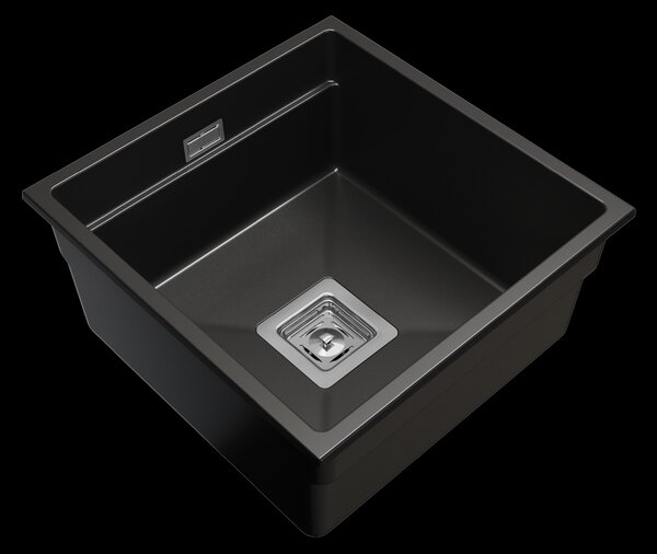 Gamma Decor 4445, 1-komorový granitový dřez 440x450x215 mm, černá, GMA-ZLE000128