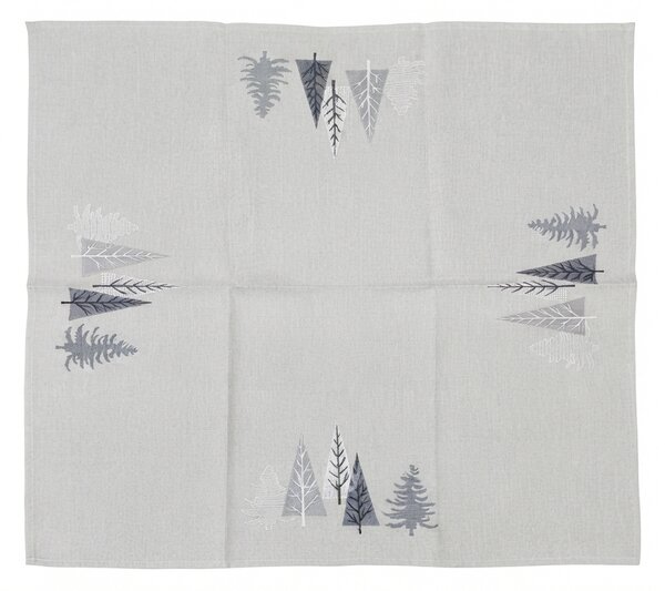 Vánoční ubrus SILVER FOREST 85x85 cm, světle šedý