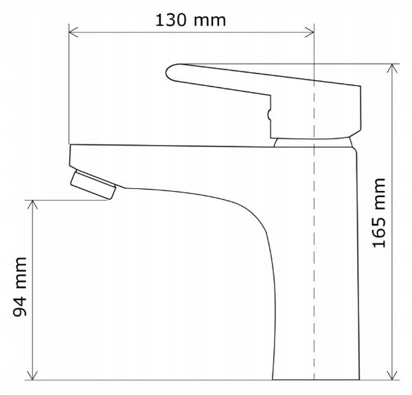 Gamma Cobi, umyvadlová baterie h-165, černá matná, GMA-BCIU-BK