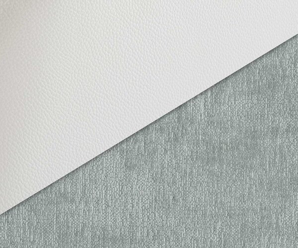 DELIFE Jídelní židle Clea-Flex kombinace materiálů pravá kůže bílá pastelově modrá široká křížová podnož bílá 360° otočná houpací funkce