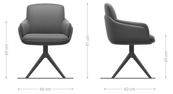 DELIFE Jídelní židle Luan-Flex s područkami materiálová kombinace pravá kůže bílá-pastelově modrá široká křížová podnož bílá 360° otočná houpací funkce