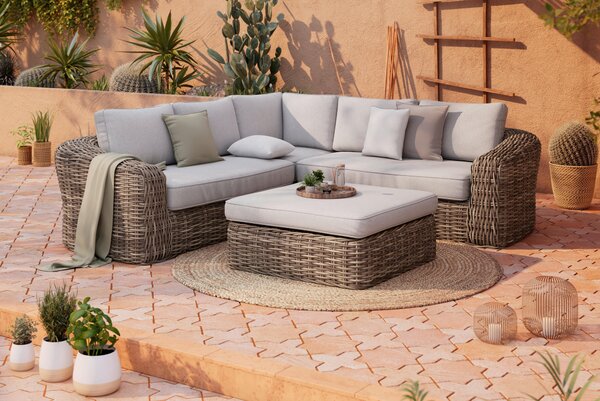 TERASOVÁ SEDACÍ SOUPRAVA dřevo, kov, plast, textil Ambia Garden - Online Only zahradní nábytek, Online Only