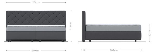 DELIFE Boxspring postel Dream-Great mikrovlákno béžová 200x200 cm s taštičkovou pružinovou matrací a visco topperem