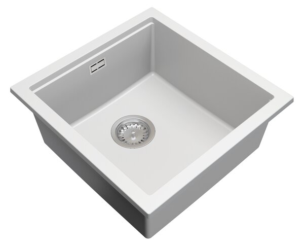Gamma Decor 4850, 1-komorový granitový dřez 480x500x215 mm, bílá, GMA-ZLE000165