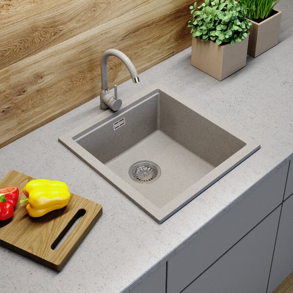 Gamma Decor 4850, 1-komorový granitový dřez 480x500x215 mm, béžová, GMA-ZLE000169