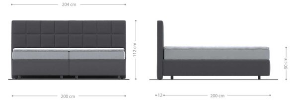 DELIFE Boxspring postel Dream-Fine mikrovlákno béžová 200x200 cm s taštičkovou pružinovou matrací a visco topperem