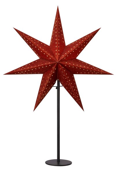 Stojací hvězda Embla Ø45cm, sametový vzhled, hnědá