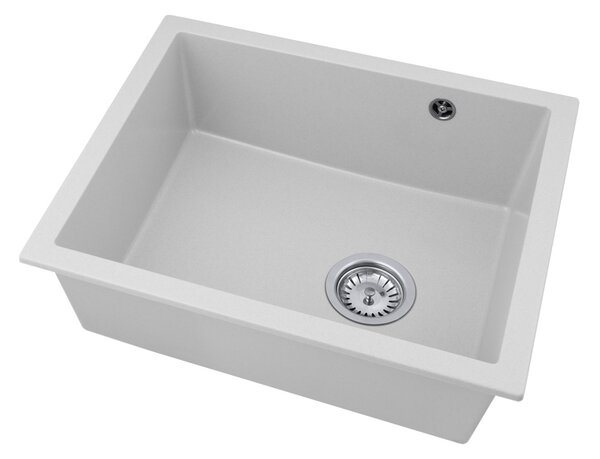 Gamma Decor 5040, 1-komorový granitový dřez 560x460x180 mm, bílá, GMA-ZLE000082