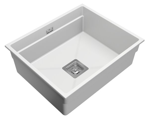 Gamma Decor 6050, 1-komorový granitový dřez 600x500x220 mm, bílá, GMA-ZLE000113