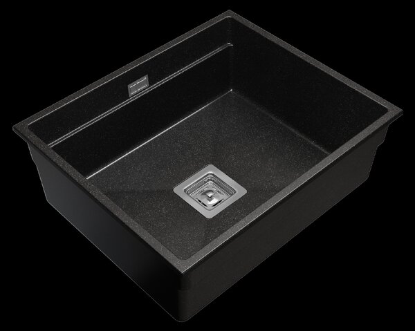Gamma Decor 6050, 1-komorový granitový dřez 600x500x220 mm, černá skvrnitá, GMA-ZLE000109