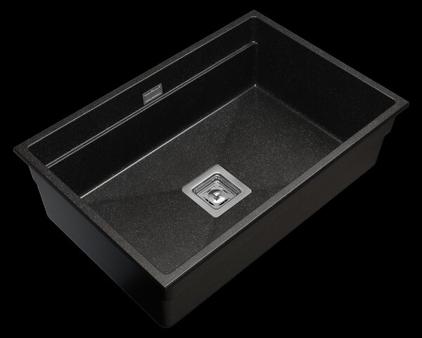 Gamma Decor 7050, 1-komorový granitový dřez 700x470x220 mm, černá skvrnitá, GMA-ZLE000105