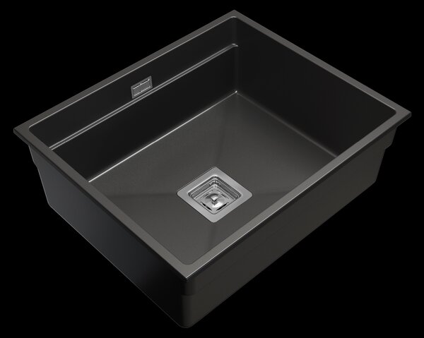 Gamma Decor 6050, 1-komorový granitový dřez 600x500x220 mm, černá, GMA-ZLE000110