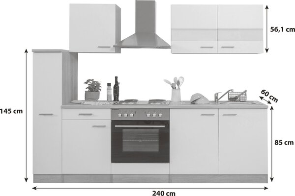 KUCHYŇSKÝ BLOK 240 cm Respekta - Online Only kuchyňské linky, Online Only