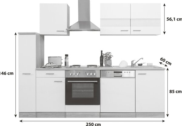 KUCHYŇSKÝ BLOK 250 cm Respekta - Online Only kuchyňské linky, Online Only
