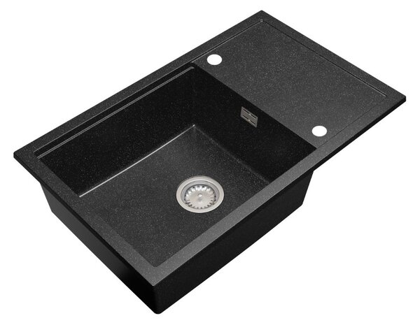 Gamma Advance 8050, 1-komorový granitový dřez 800x500x210 mm, černá skvrnitá, GMA-ZLE000147