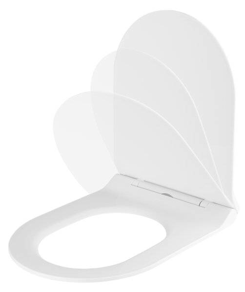 Gamma D8, WC sedátko 470x365 mm, polypropylen, SoftClose, EasyClean, bílá lesklá, GMA-D8