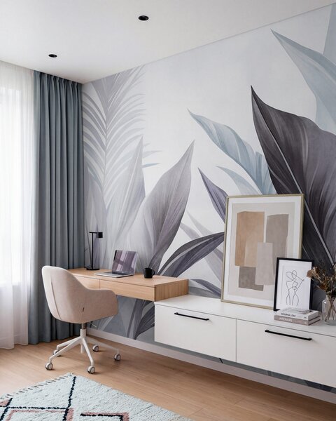 Fototapety Palmový sen · Modrá, Tapety Unikátní, w10055v1 : uwalls.cz