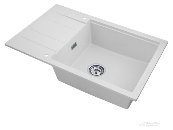 Gamma Modern 8010, 1-komorový granitový dřez 800x500x210 mm, bílá, GMA-ZM-8010-WH