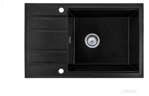 Gamma Modern 8010, 1-komorový granitový dřez 800x500x210 mm, černá skvrnitá, GMA-ZM-8010-BP