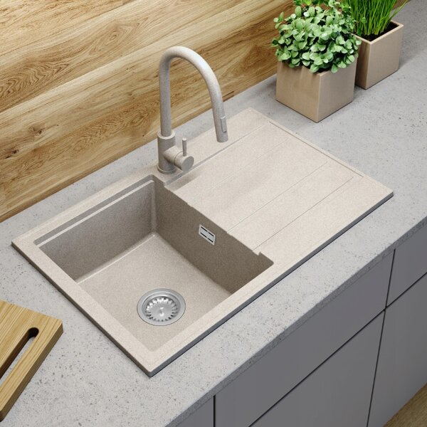 Gamma Modern 8050, 1-komorový granitový dřez 790x500x210 mm, béžová, GMA-ZM-8050-B