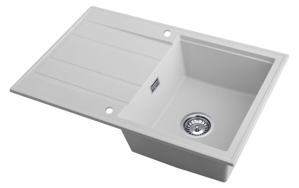 Gamma Modern 8050, 1-komorový granitový dřez 790x500x210 mm, bílá, GMA-ZM-8050-WH
