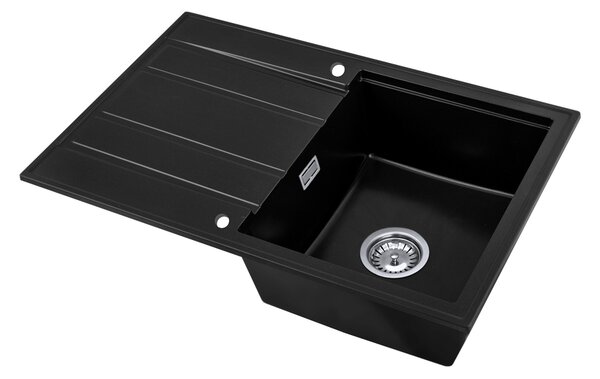 Gamma Modern 8050, 1-komorový granitový dřez 790x500x210 mm, černá, GMA-ZM-8050-BK