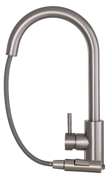 Gamma Taru Slim, vysoká dřezová baterie h-400, broušená ocel, GMA-BTS-IX