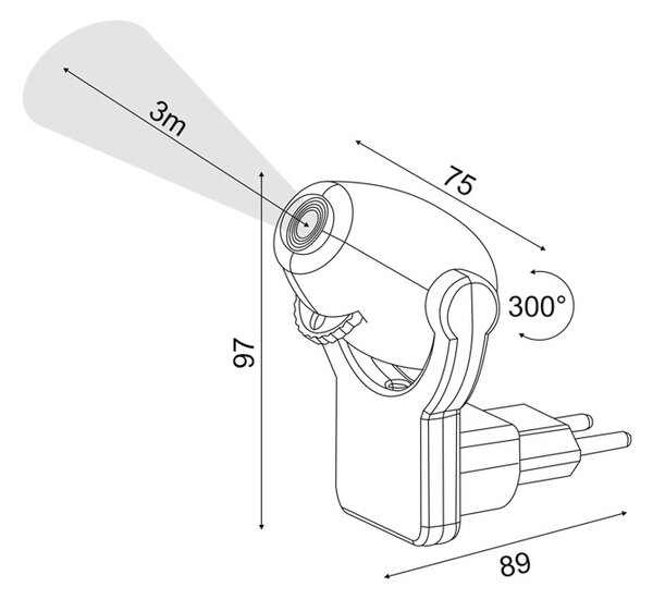 ACA Lighting Dětské LED svítidlo do zásuvky Magický obraz, růžová barva