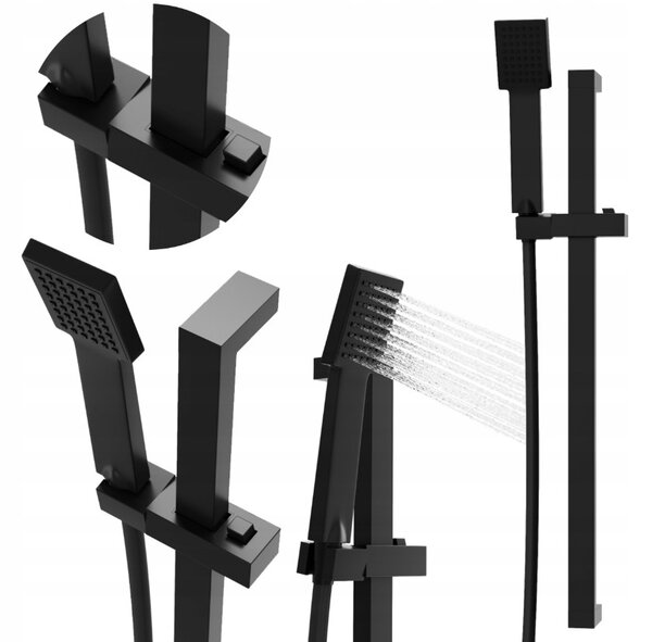 Gamma Zn3, sprchový sloup s ruční sprchovou hlavicí 62cm, černá matná, GMA-ZN3-BK