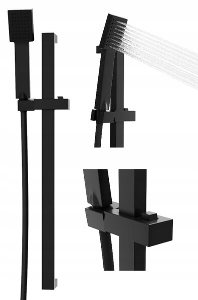 Gamma Zn3, sprchový sloup s ruční sprchovou hlavicí 62cm, černá matná, GMA-ZN3-BK