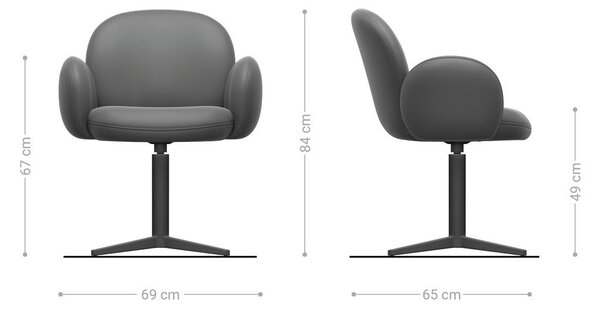 DELIFE Jídelní židle Nube-Flex s područkami bouclé stříbrně šedá křížová podnož titanový efekt 360° otočný taštičkové pružiny
