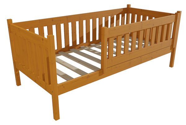Vomaks Dětská postel M 012 NEW* se zábranou Rozměr: 80 x 160 cm, Povrchová úprava: moření olše