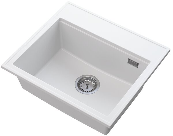 Gamma Modern 5055, 1-komorový granitový dřez 560x500x210 mm, bílá, GMA-ZM-55-WH