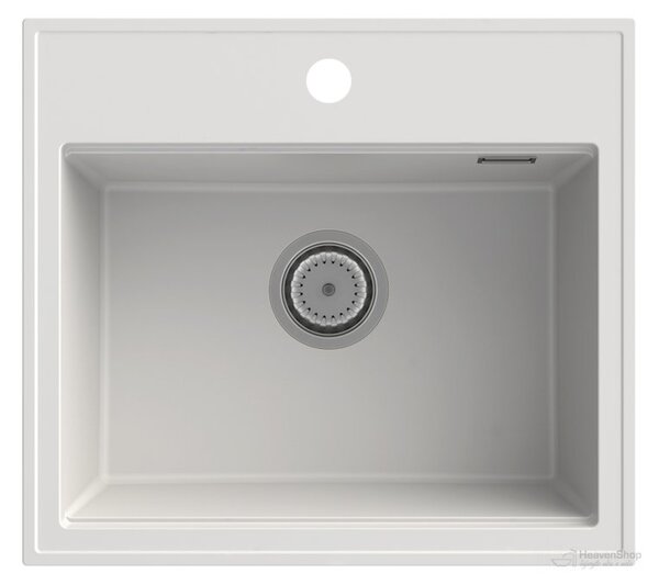 Gamma Modern 5055, 1-komorový granitový dřez 560x500x210 mm, bílá, GMA-ZM-55-WH