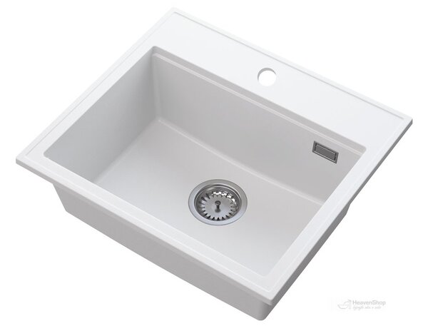 Gamma Modern 5055, 1-komorový granitový dřez 560x500x210 mm, bílá, GMA-ZM-55-WH
