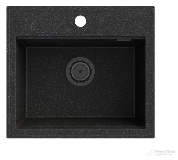 Gamma Modern 5055, 1-komorový granitový dřez 560x500x210 mm, černá skvrnitá, GMA-ZM-55-BP